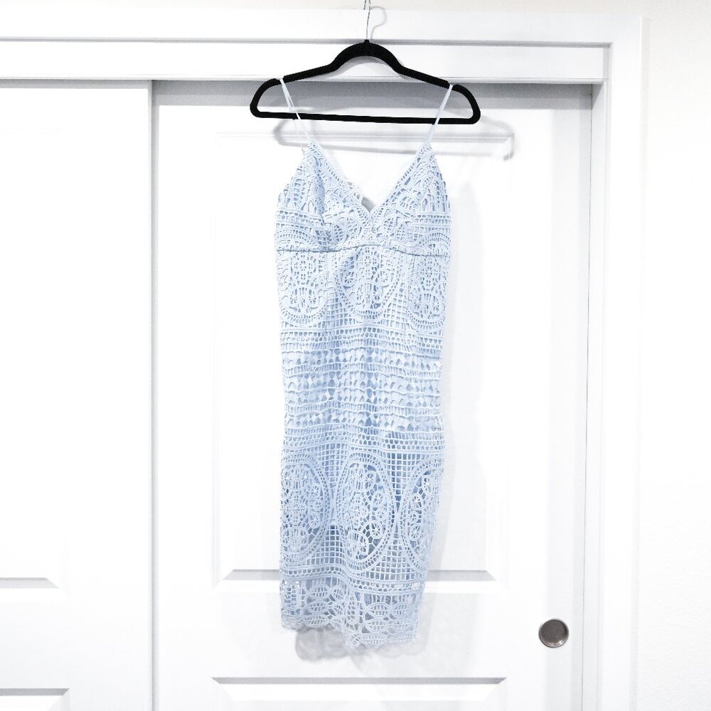Bardot Light Blue Lace Midi Dress